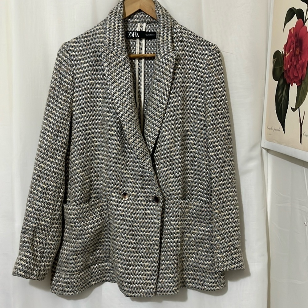 Zara Oversized Tweed Blazer